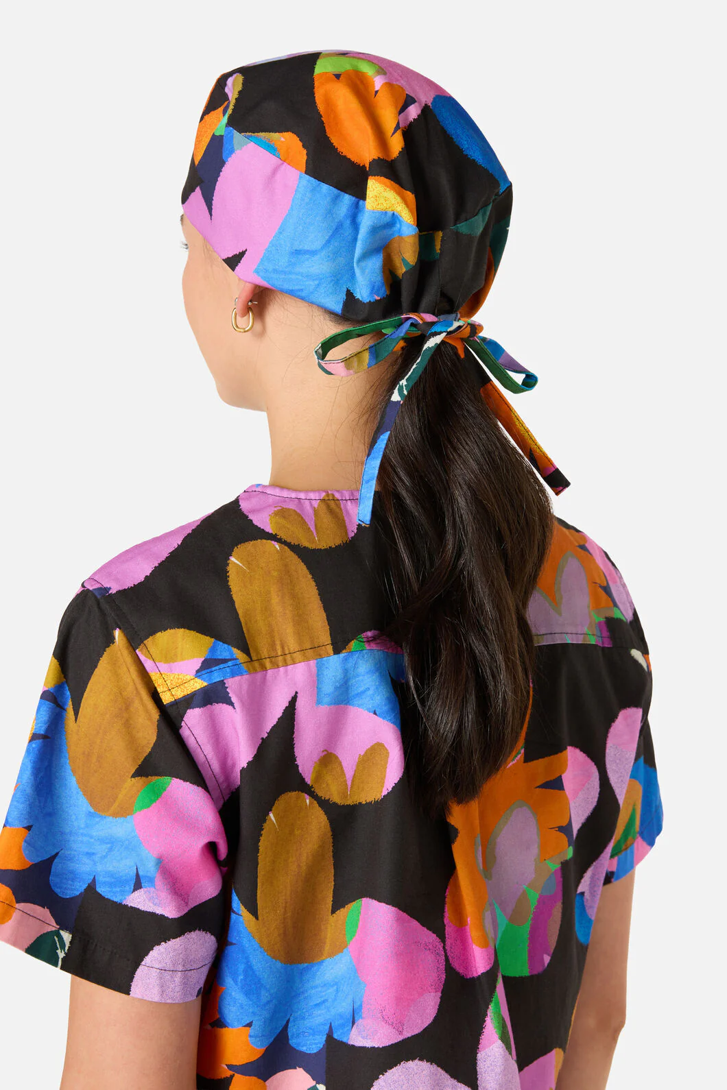 Abstract Floral Scrub Hat - Image 2