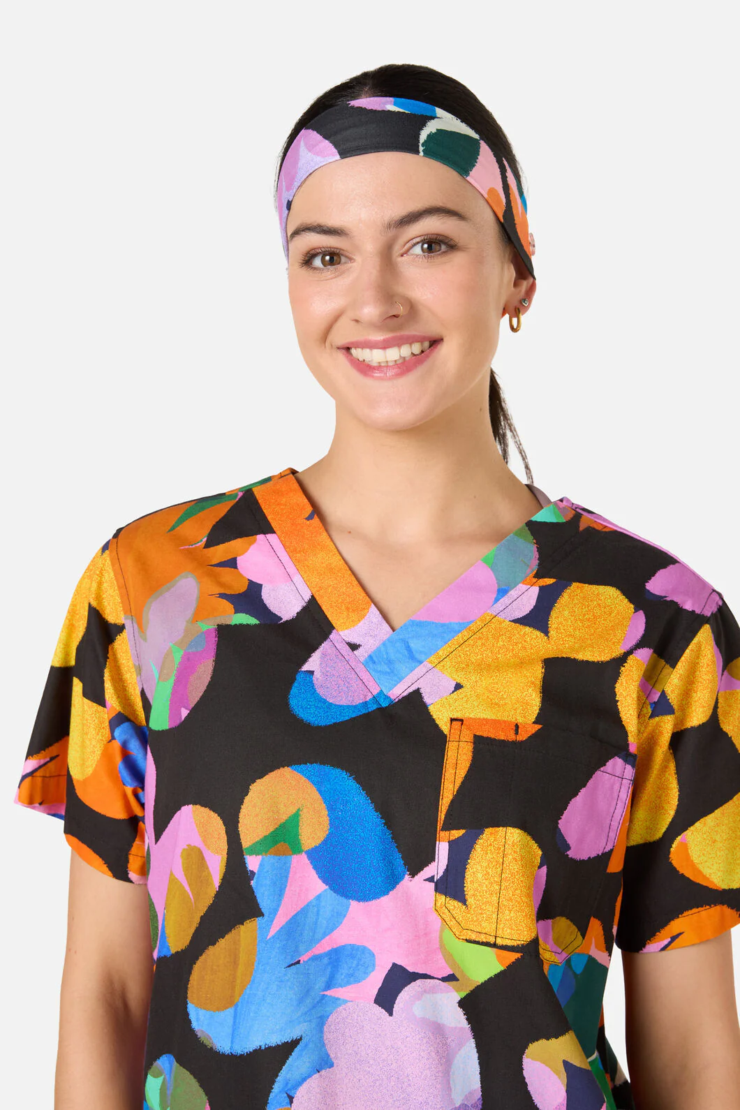 Abstract Floral Scrub Headband