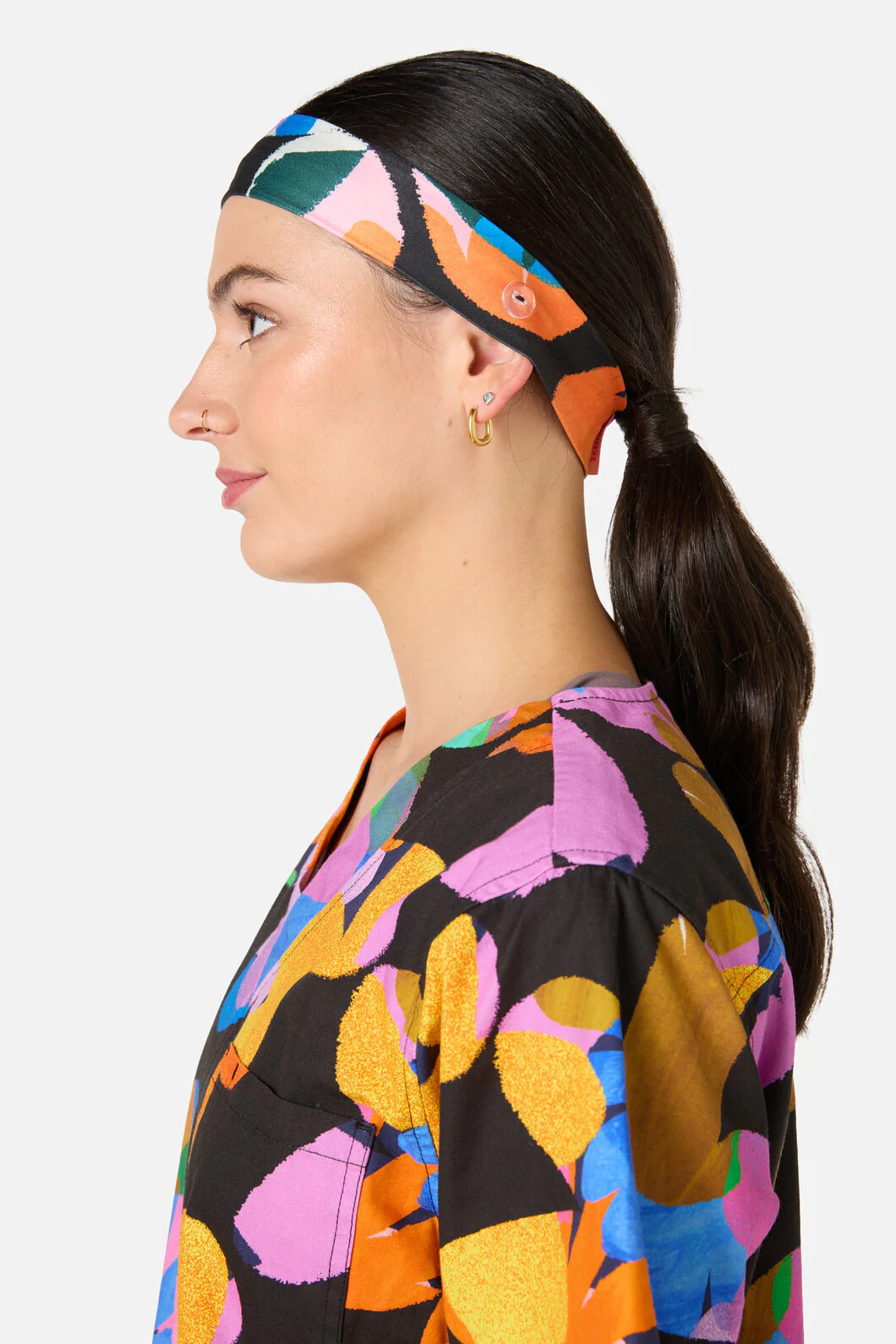Abstract Floral Scrub Headband - Image 2