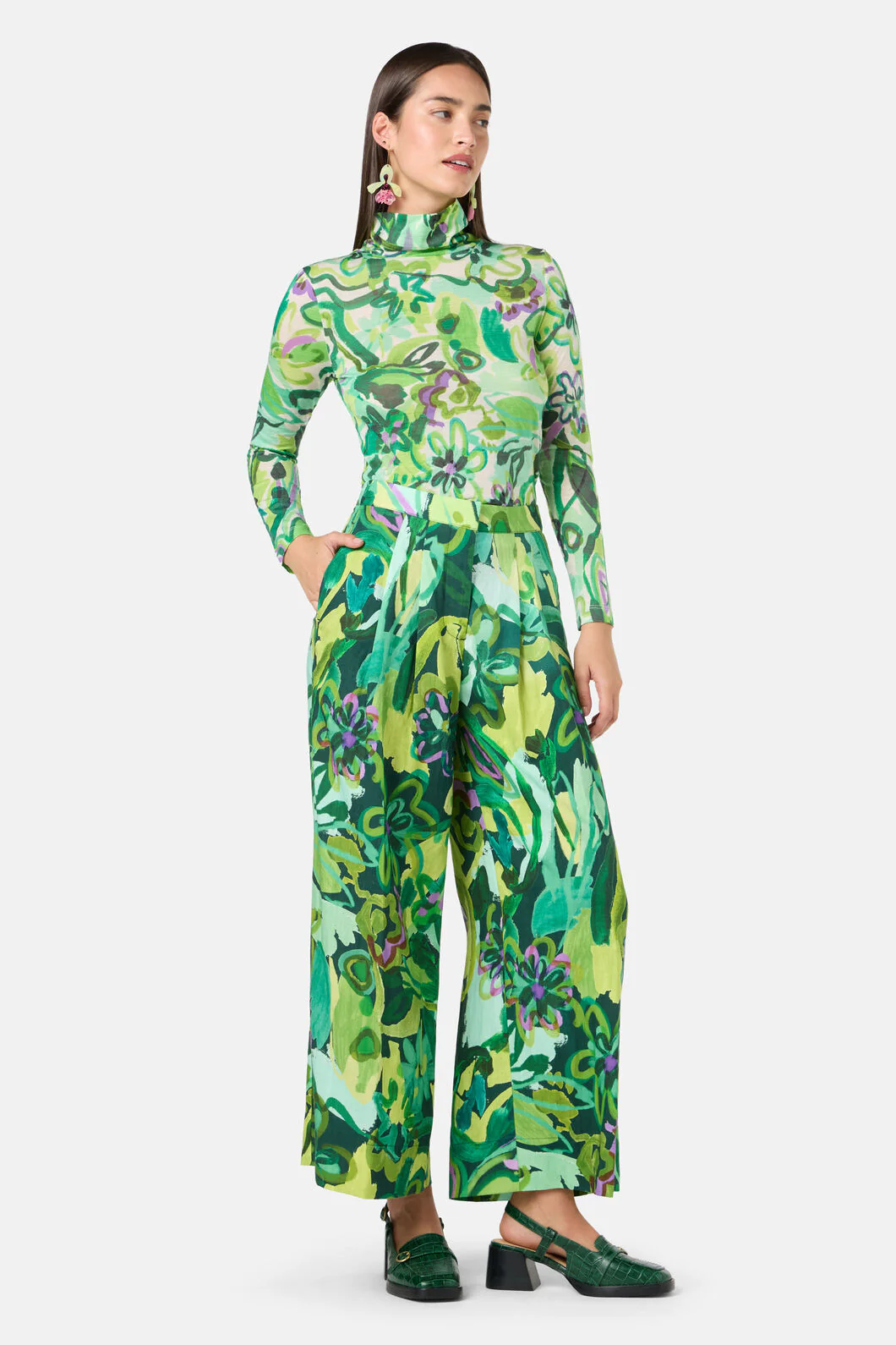 Abstract Flower Merino Polo - Image 7