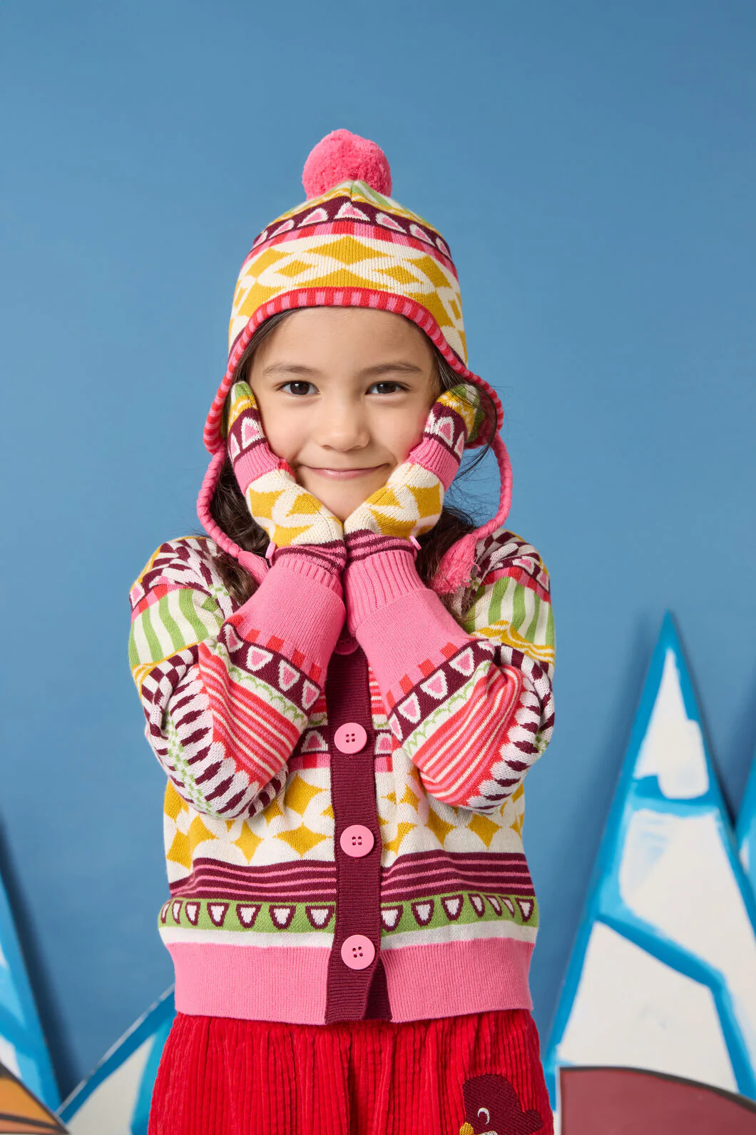 Abstract Kids Ear Flap Beanie