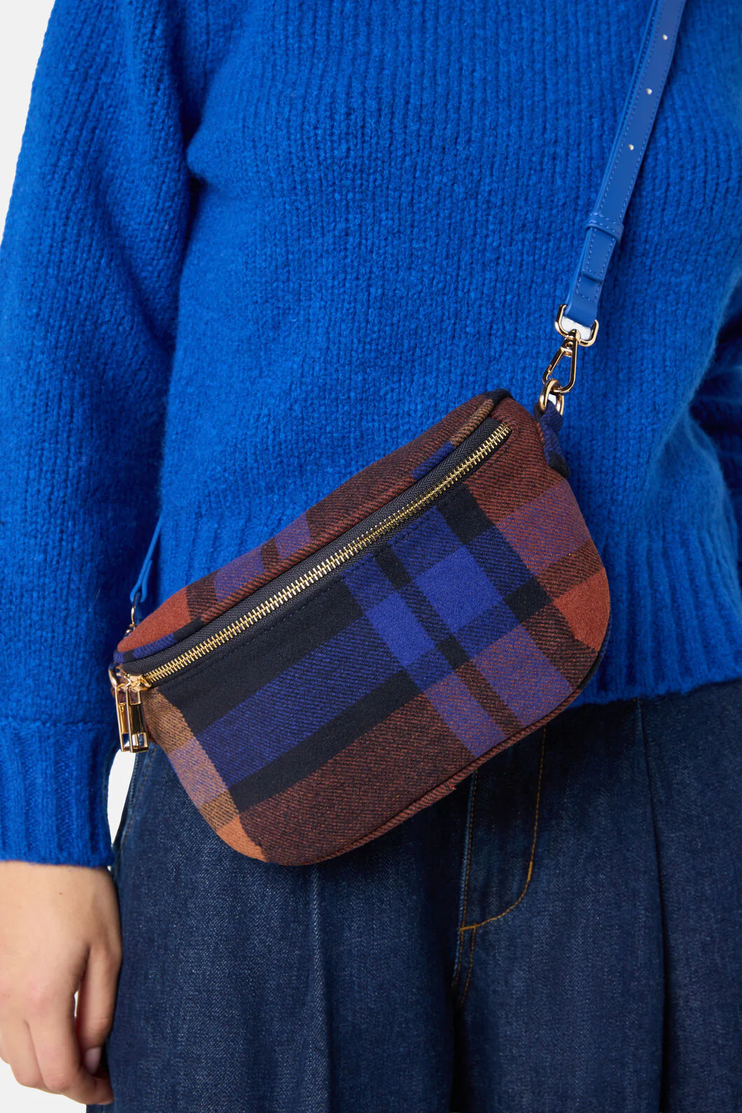 Angela Check Bum Bag - Image 2