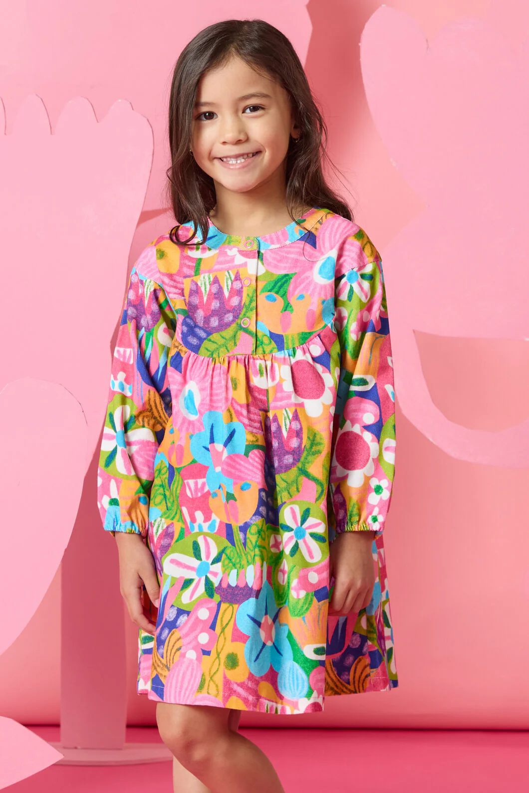 Bold Floral Kids Dress