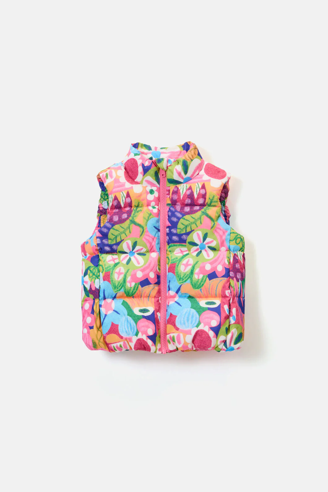 Bold Floral Kids Puffer Vest - Image 3