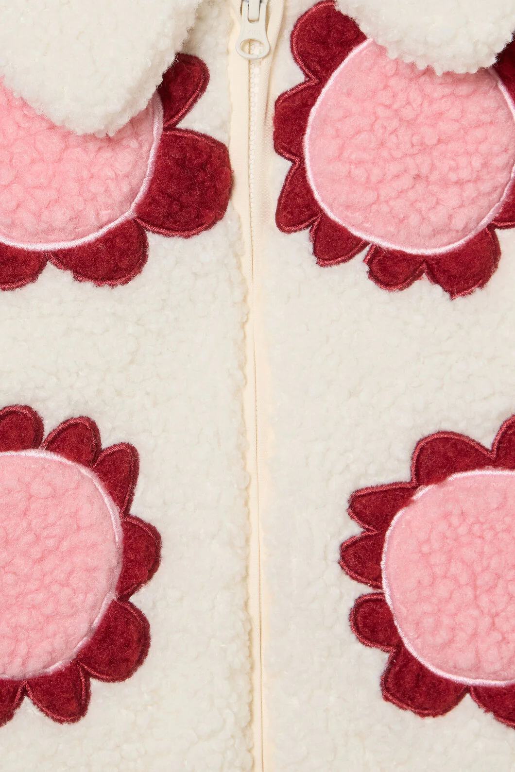 Bold Floral Sherpa Kids Jacket - Image 3