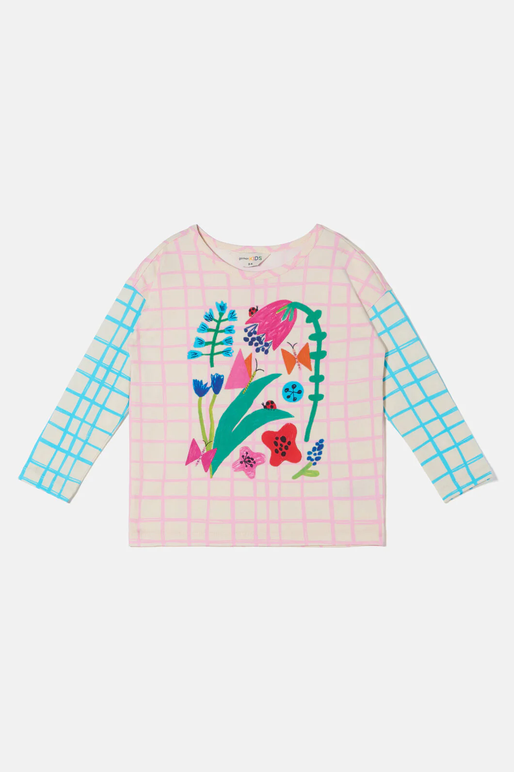 Check Flowers Kids T-Shirt - Image 3