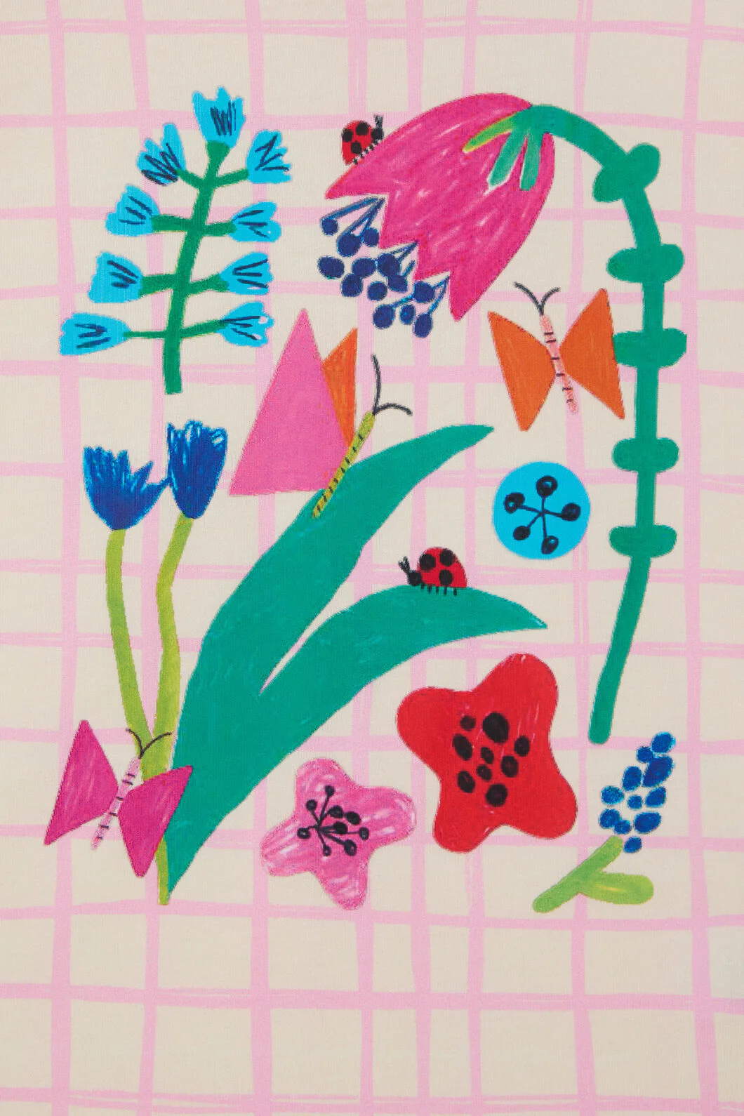 Check Flowers Kids T-Shirt - Image 4