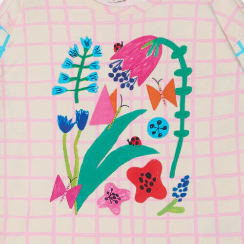 Check Flowers Kids T-Shirt - Image 5