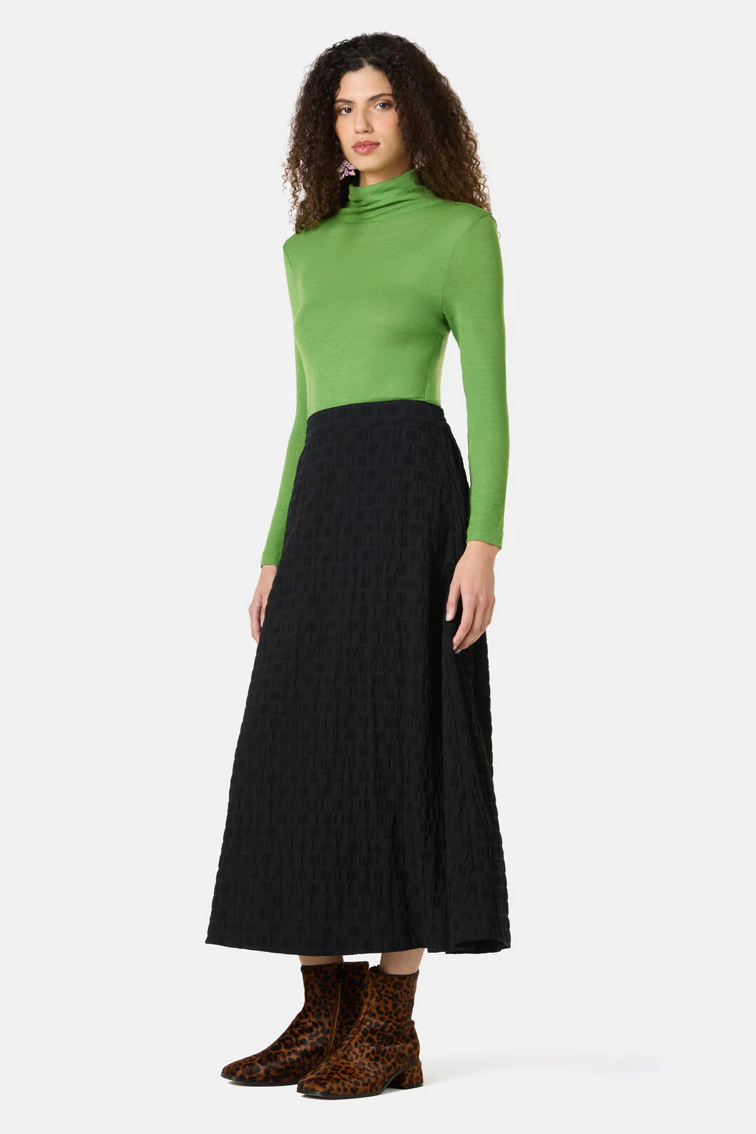 Clover Seersucker Midi Skirt - Image 3