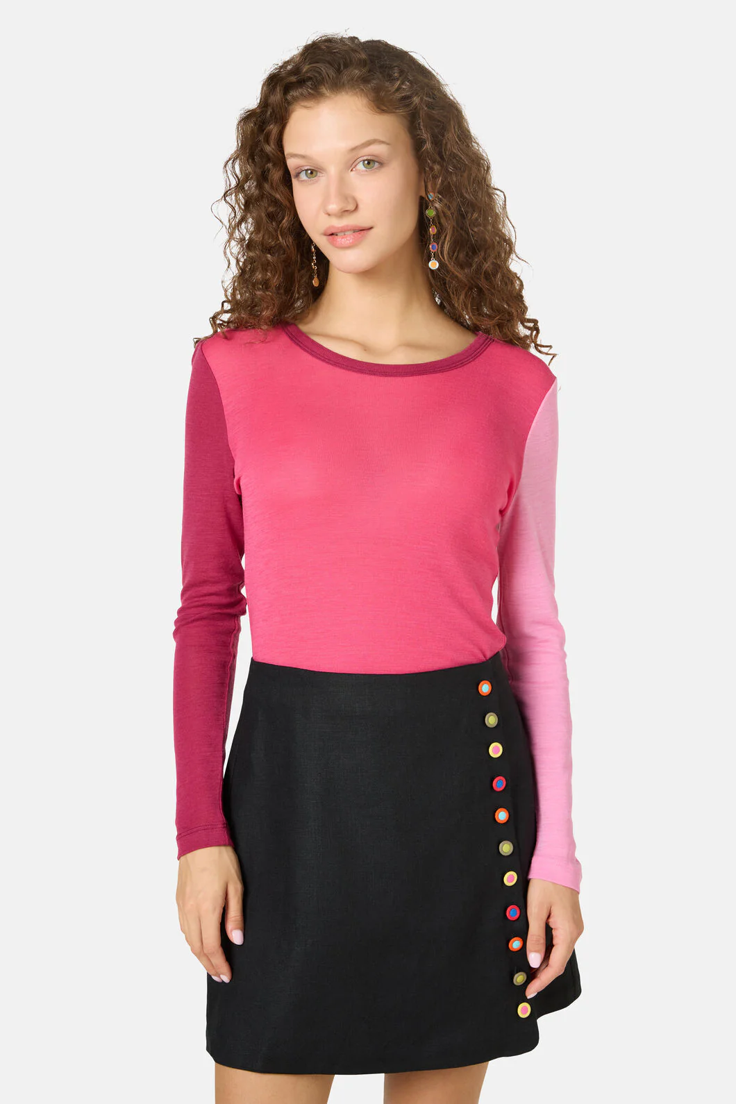 Colour Block Merino Crew Neck
