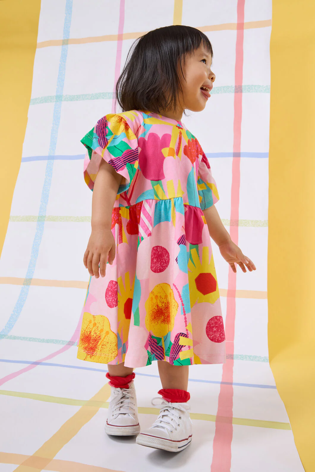 Cut Paste Floral Kids Dress
