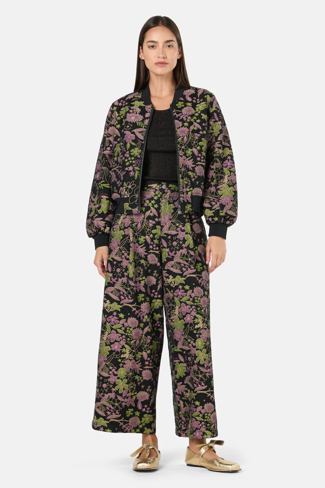 Floral Flight Denim Bomber - Image 7