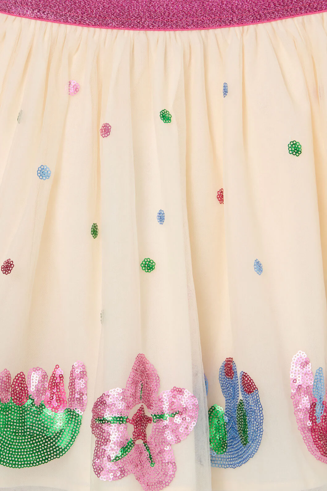Flower Sequins Kids Skirt - Image 4