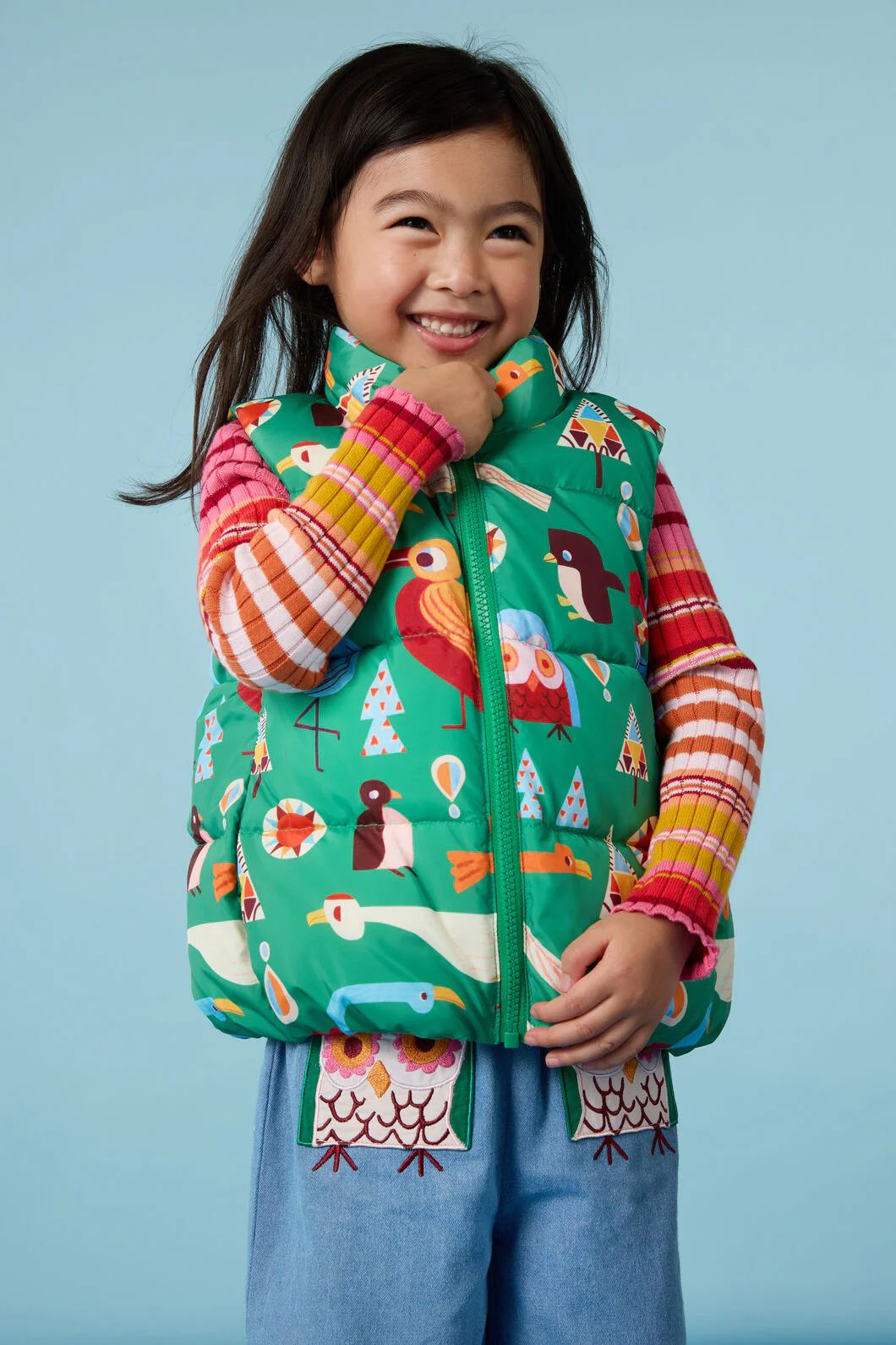 Funky Birds Kids Puffer Vest