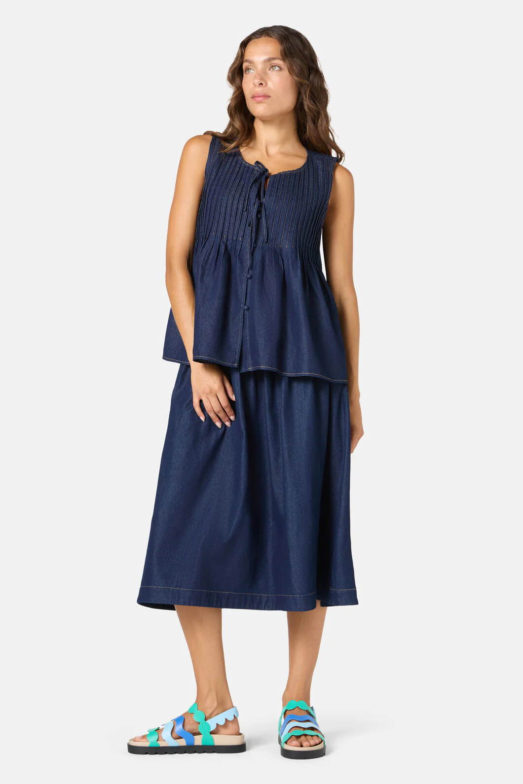 Gabrielle Chambray Skirt - Image 4