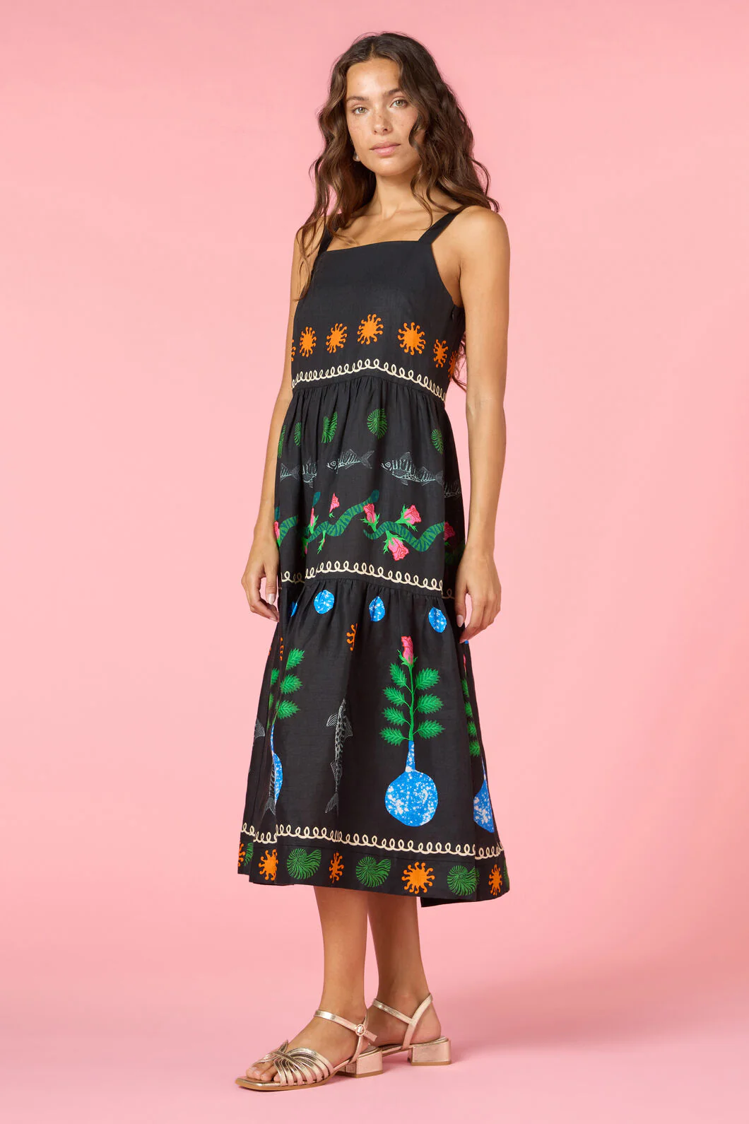 Gone Fishing Print Long Dress - Image 2