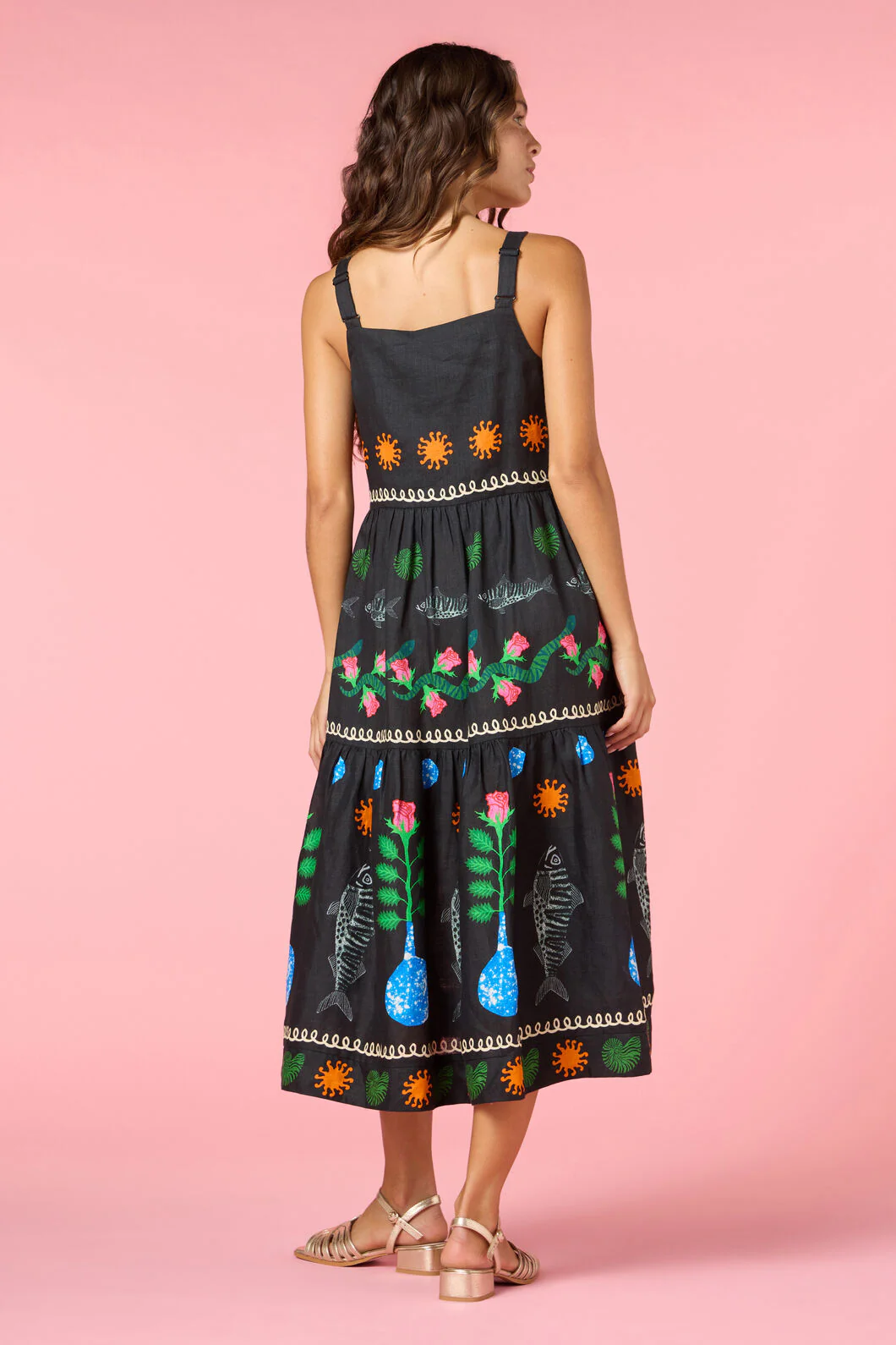 Gone Fishing Print Long Dress - Image 3