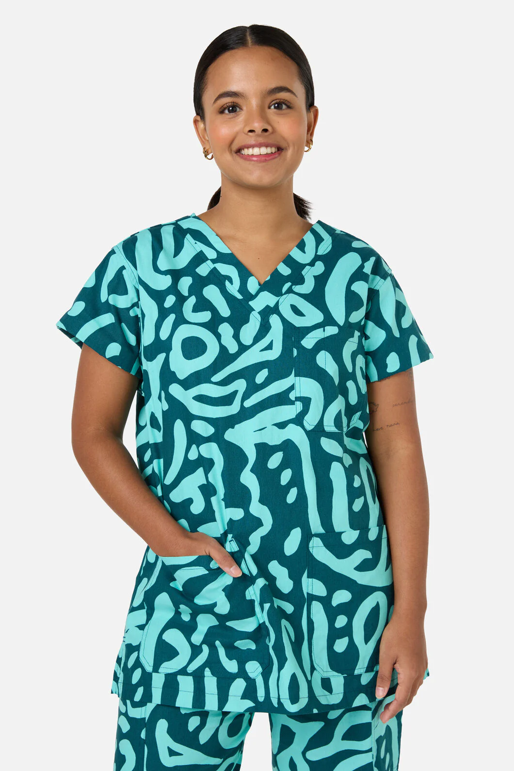 Green Ripple Scrub Set - Image 4