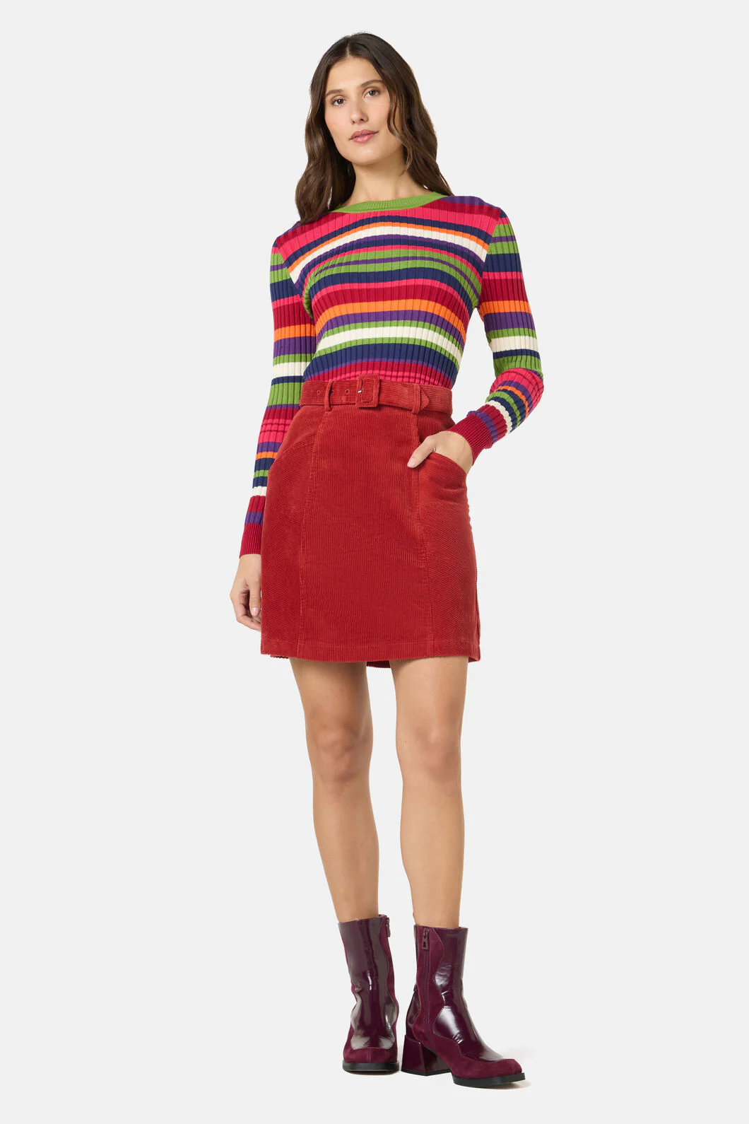 Heather Cord Mini Skirt