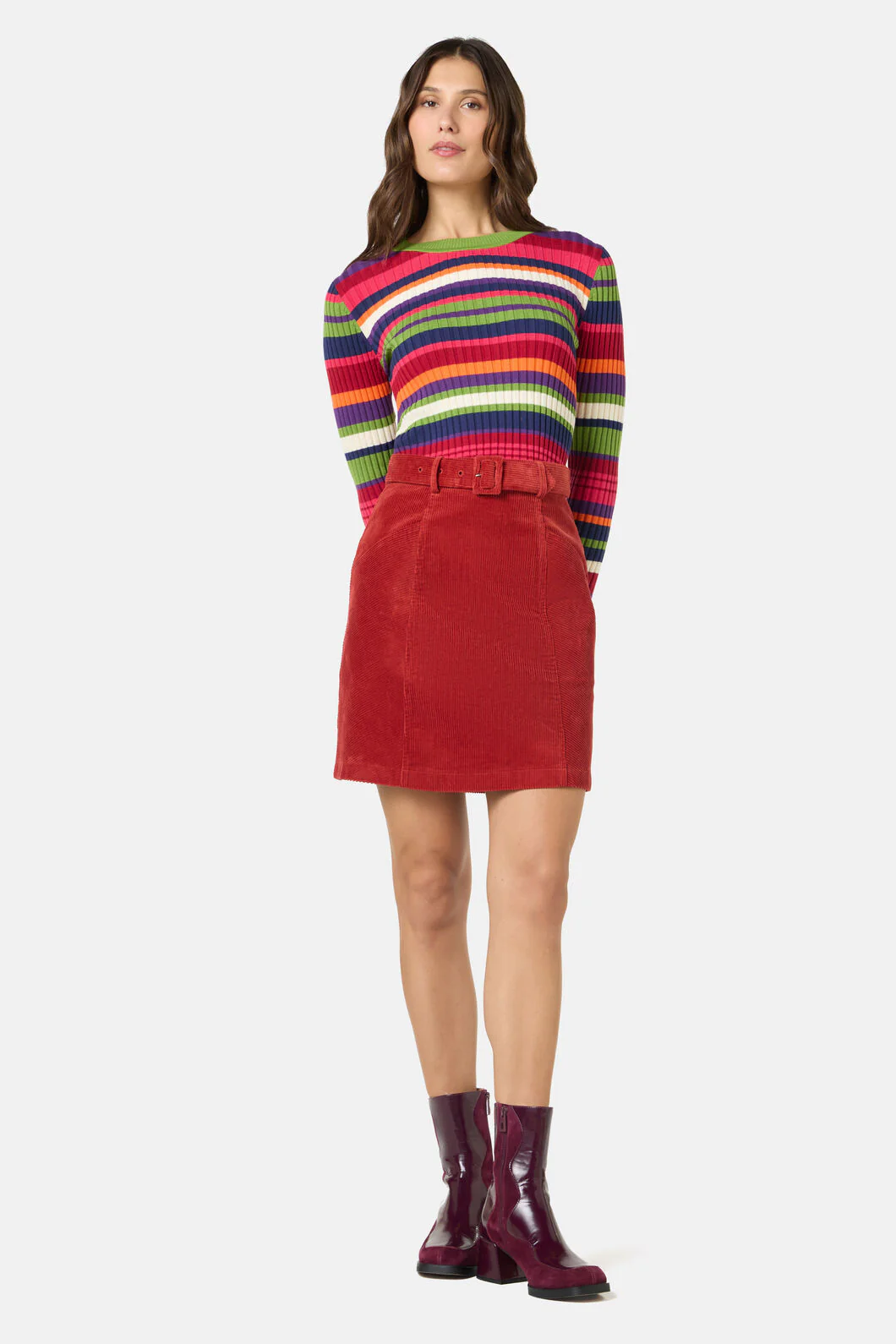 Heather Cord Mini Skirt - Image 3