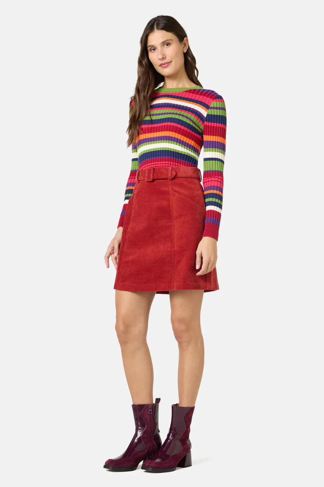 Heather Cord Mini Skirt - Image 4