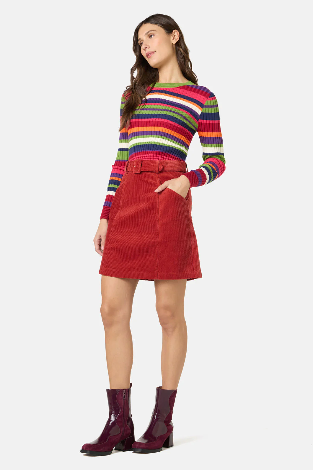 Heather Cord Mini Skirt - Image 5