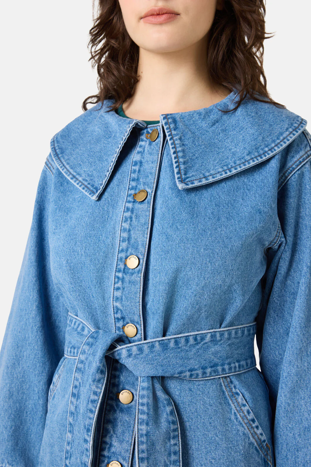 Henry Collar Denim Jacket - Image 9
