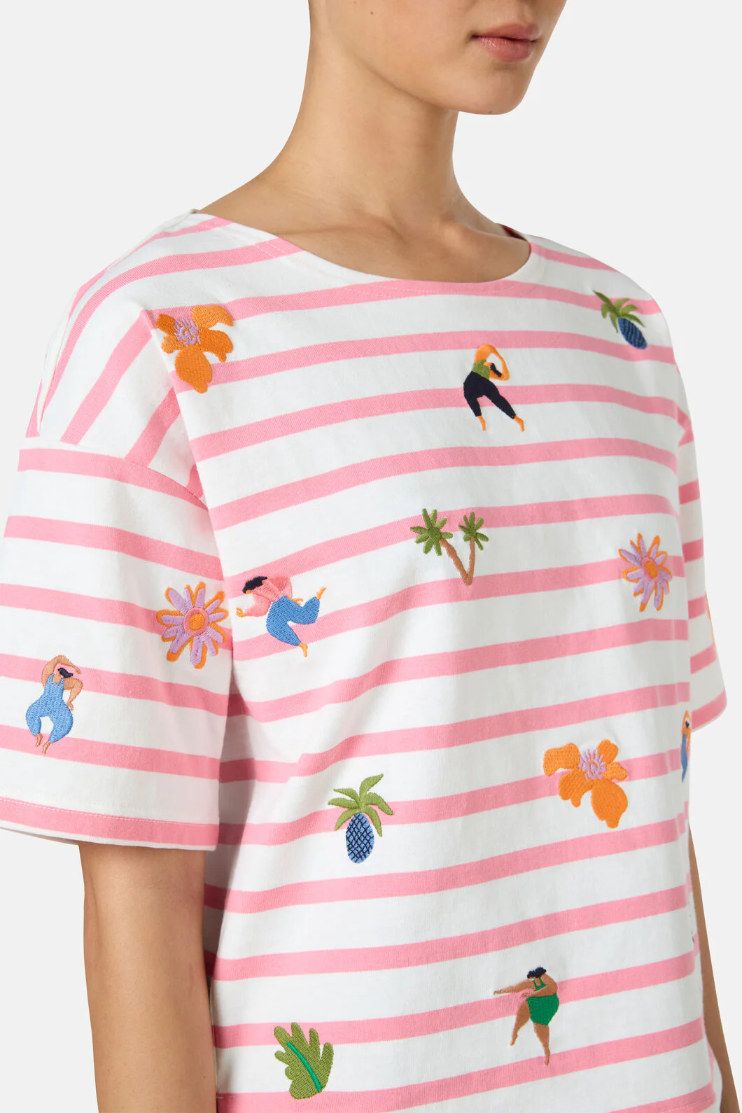 Hidden Paradise Embroidered Oui Non Tee - Image 5