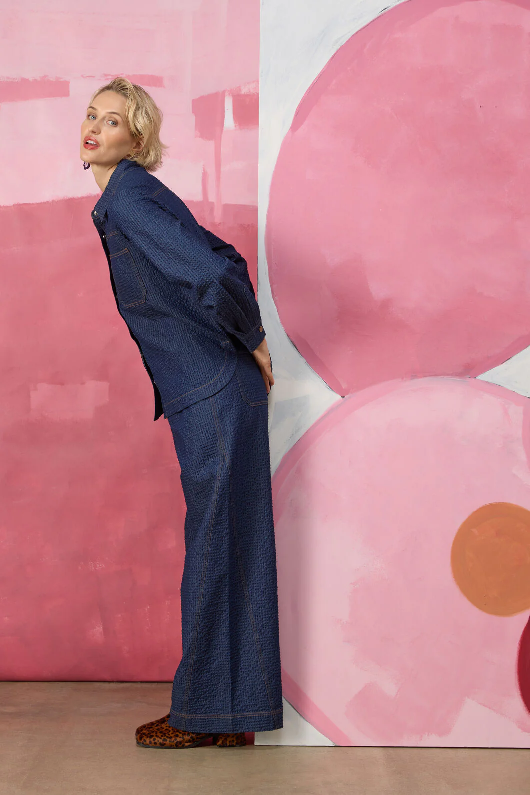 Imogen Seersucker Denim Culotte - Image 2