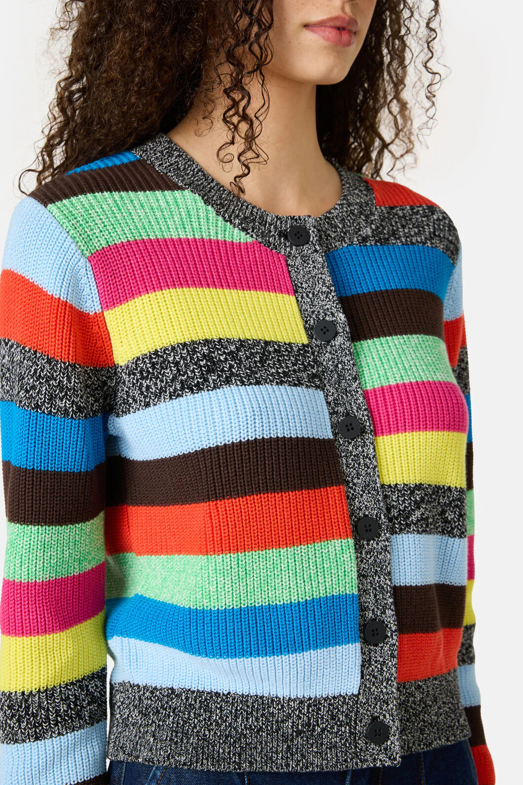 Jumble Stripe Cotton Cardigan - Image 5