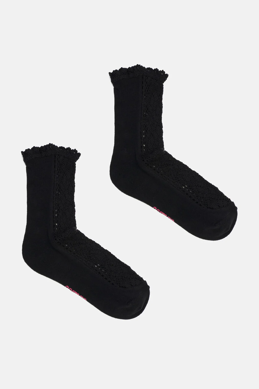 Lace Crew Socks W Black