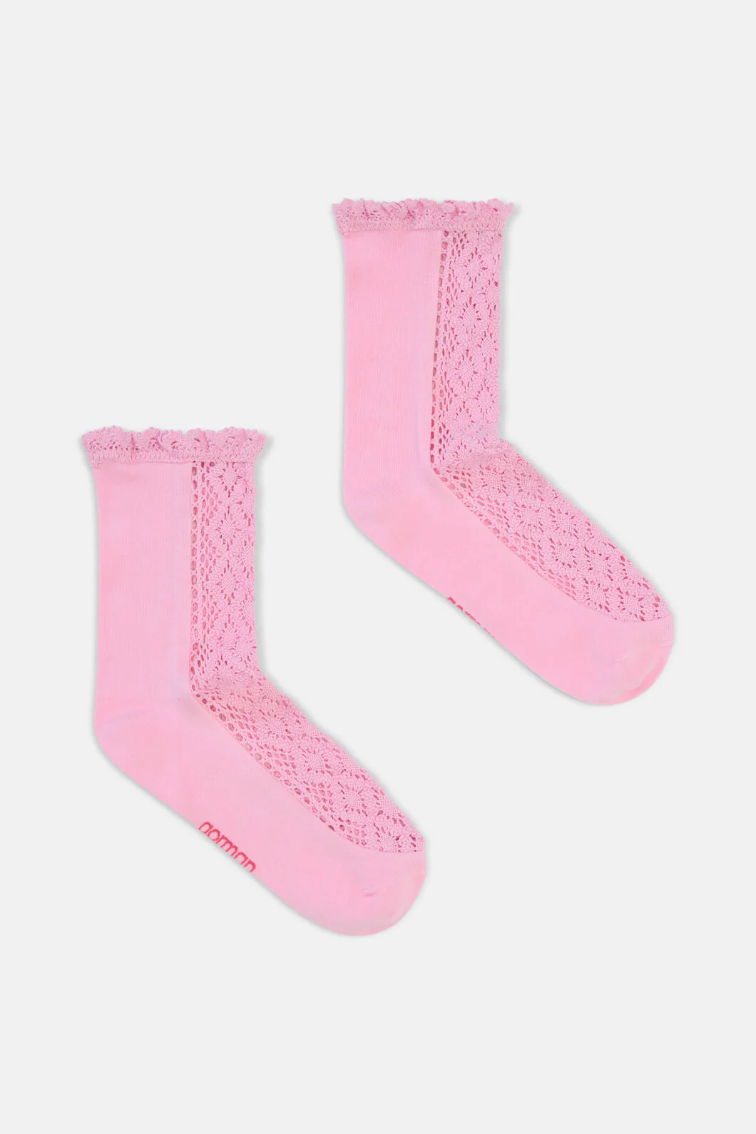 Lace Crew Socks W Pink