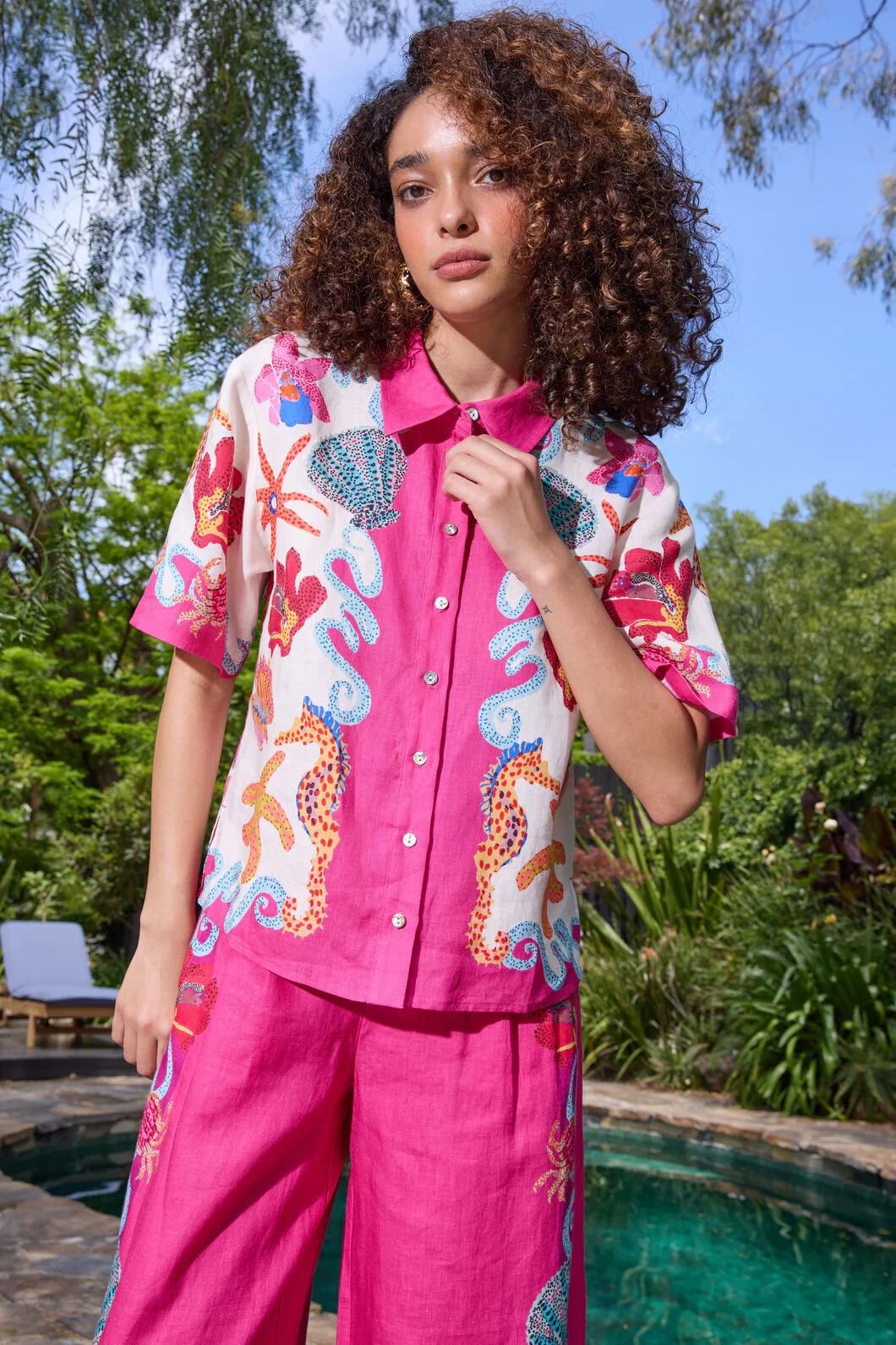 Mermaid Resort Print Shirt