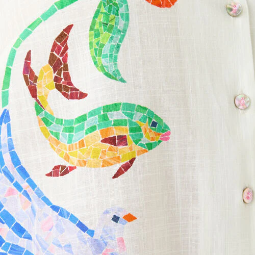 Mosaic Mile Cotton Shirt Dress - Image 9