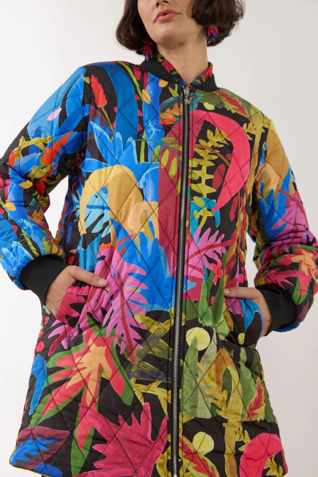 Night Garden Quilted Coat - Image 3