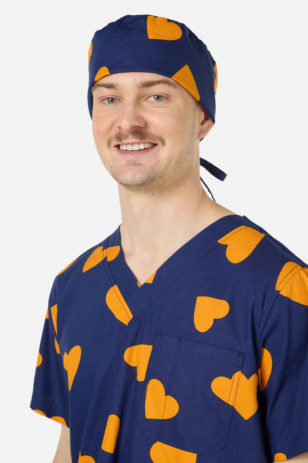 Orange Hearts Scrub Hat