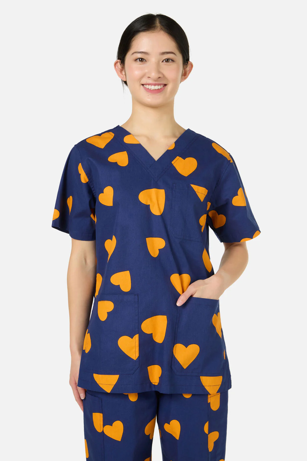 Orange Hearts Scrub Set - Image 4