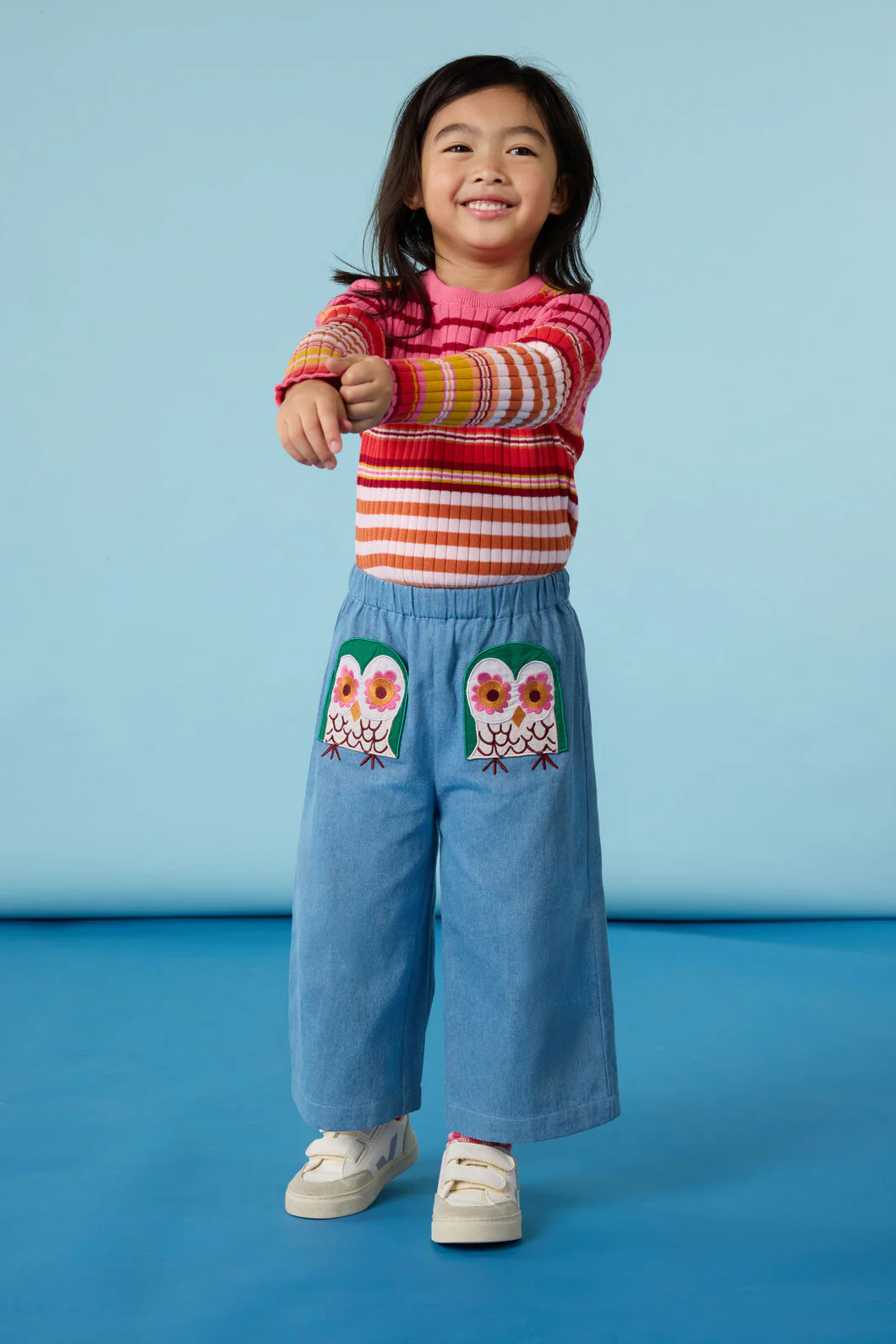 Owl Pocket Denim Kids Pant