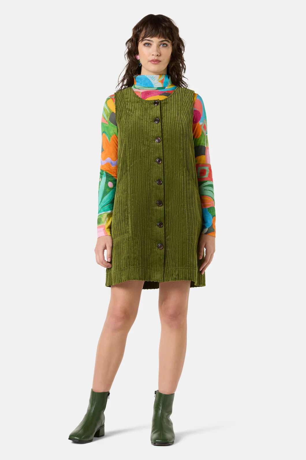 Pesto Cord Pinafore - Image 4