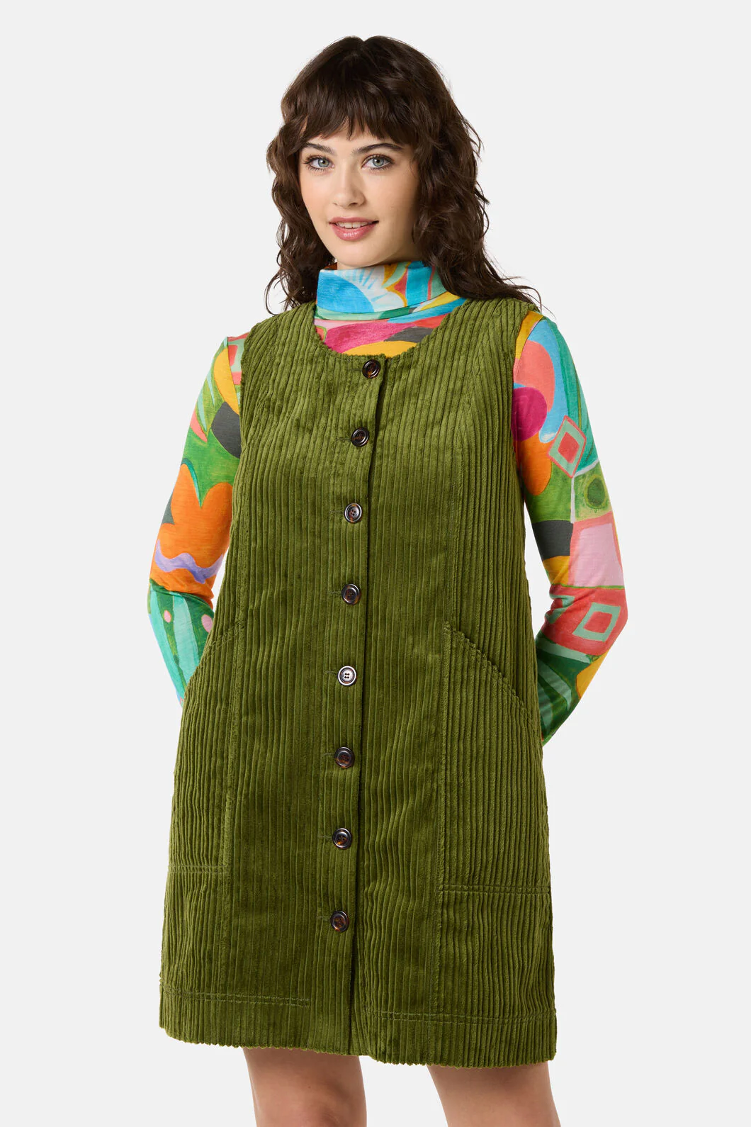 Pesto Cord Pinafore - Image 7