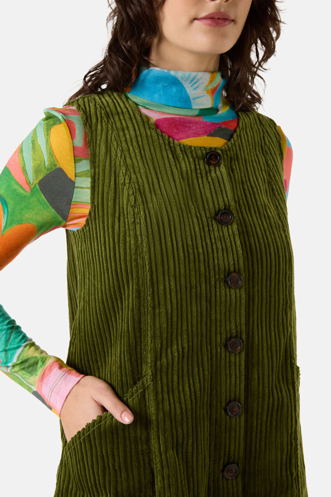 Pesto Cord Pinafore - Image 8