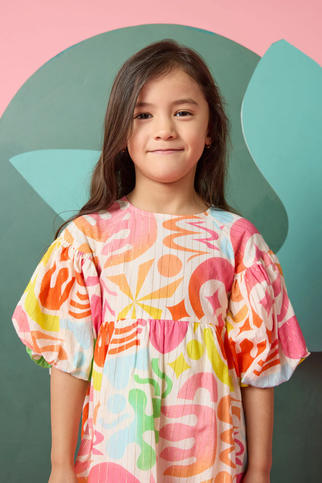 Playful Shapes Kids Dress - Image 2