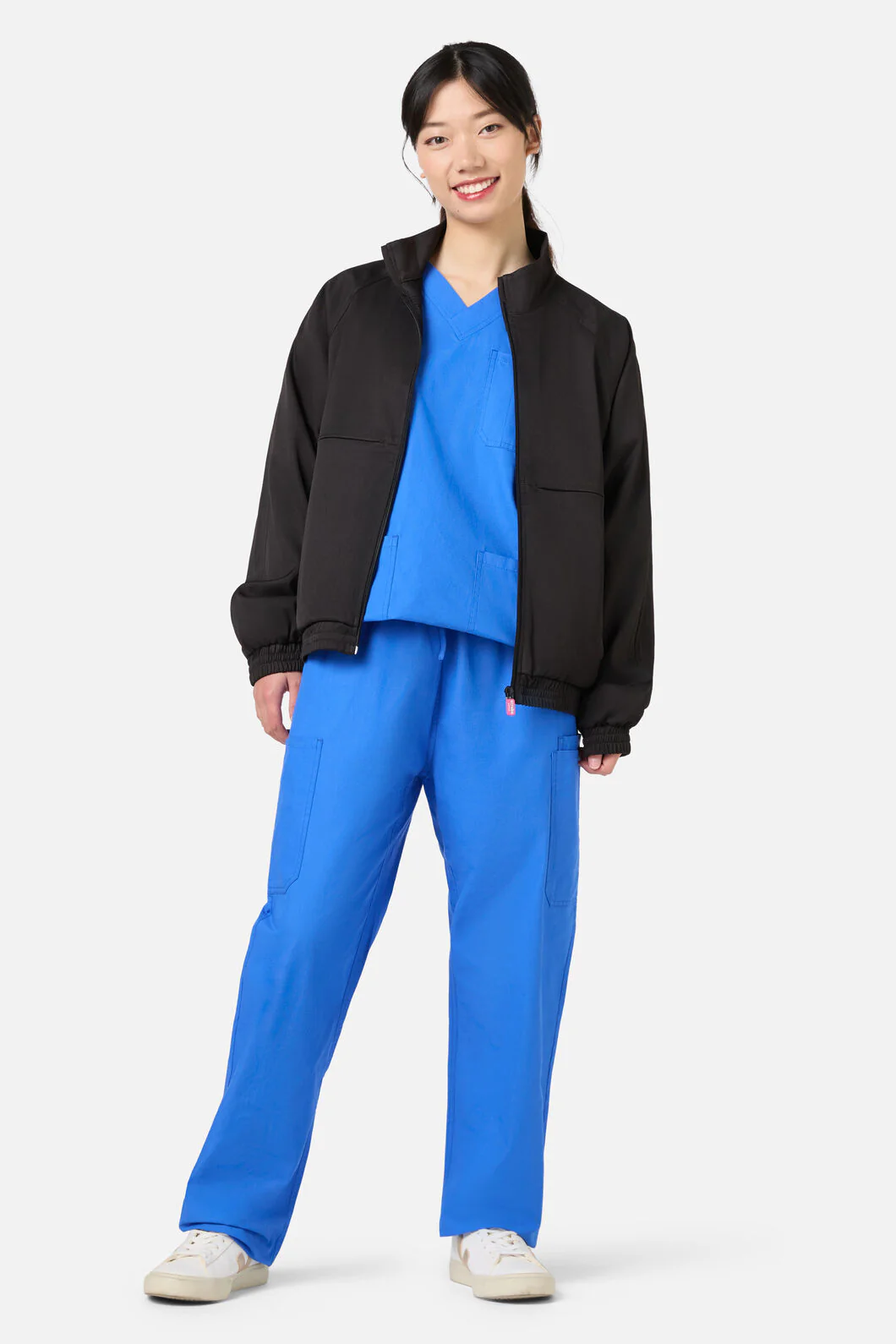 Scrub Womens Black Zip Up Jacket - Image 3