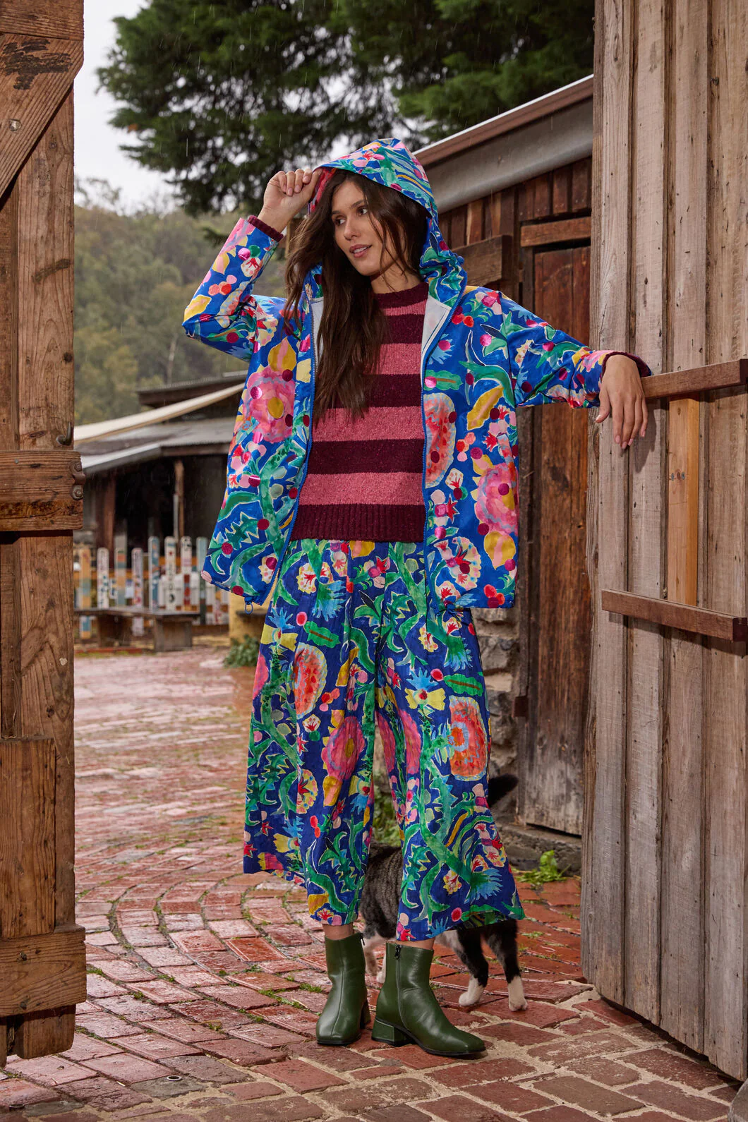 Secret Meadow Print Raincoat
