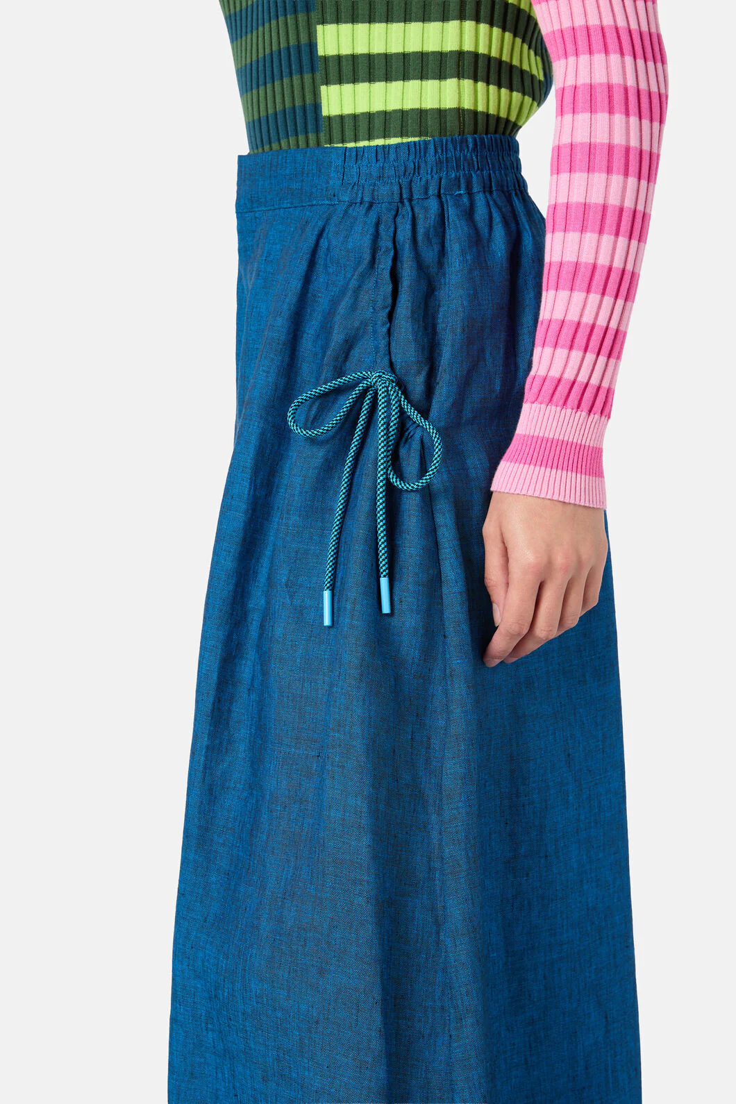 Side Knot Shot Linen Skort - Image 4