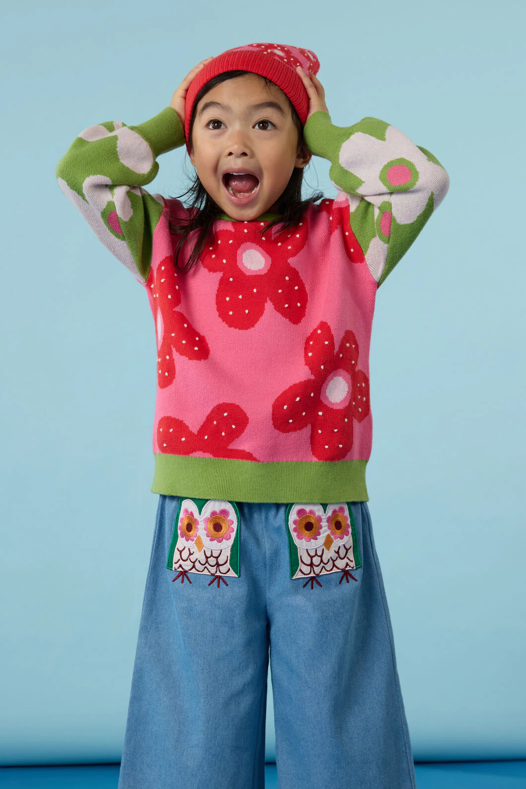 Spotty Floral Kids Knit Jumper