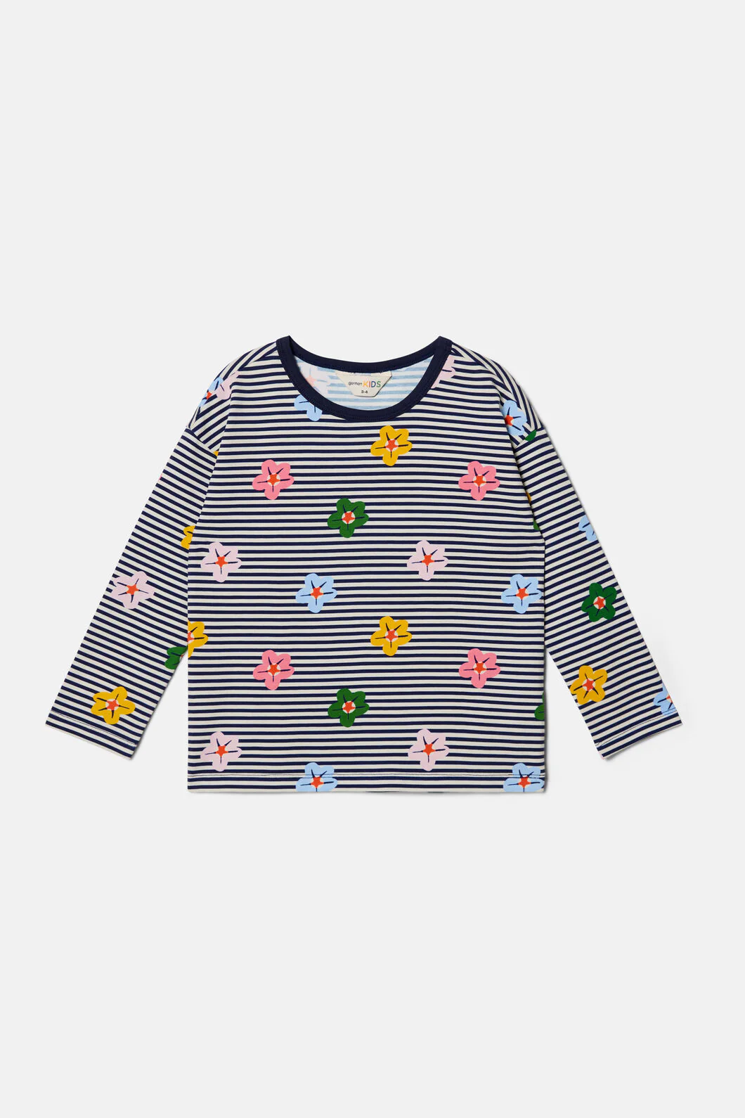 Spotty Floral Stripe Kids T-Shirt - Image 2