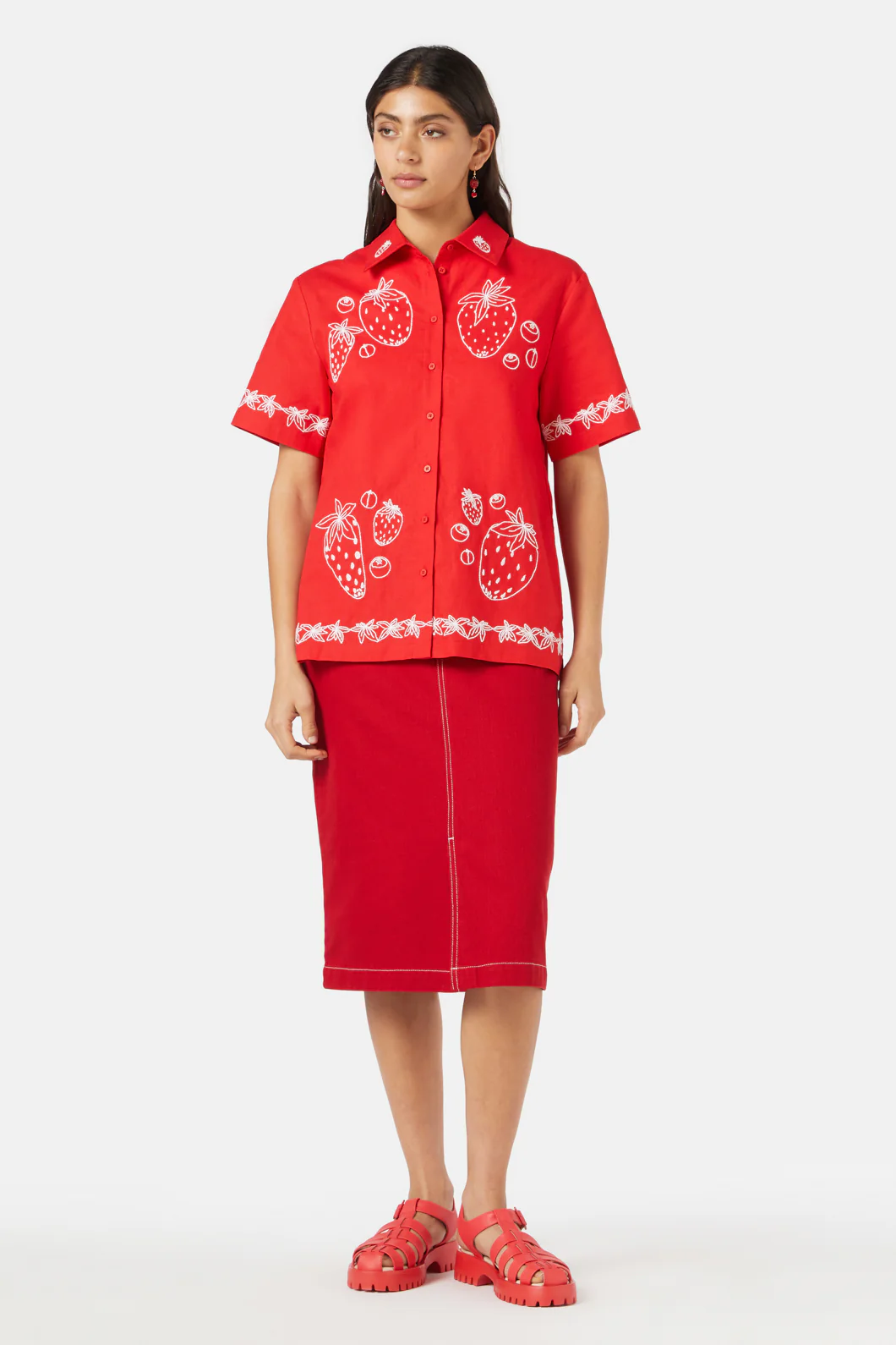 Strawberry Patch Embroidered Shirt - Image 4
