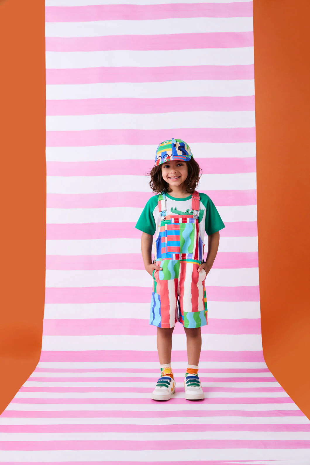 Stripe Mix Kids Overalls
