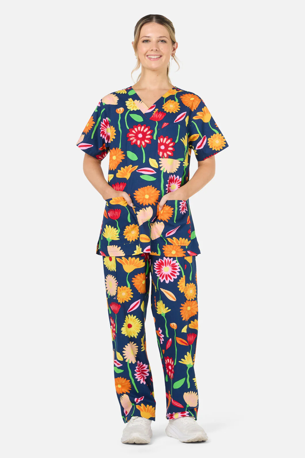 Sunshine Flowers scrub set